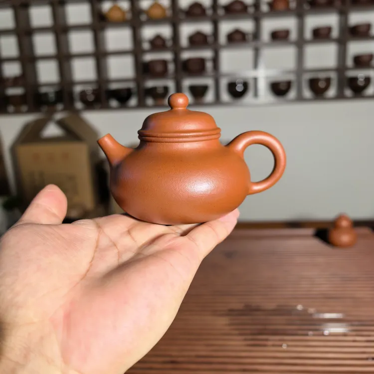 容天壶，宜兴原矿朱泥，半手工160cc
