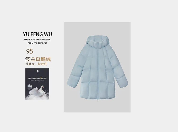 2025新款白鹅绒时尚休闲百搭连帽羽绒服6598（美赵）