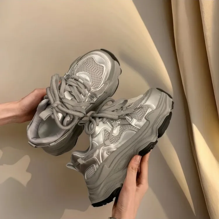 老爹鞋女款2024新款秋冬百搭休闲运动鞋松糕厚底增高休闲老爹鞋