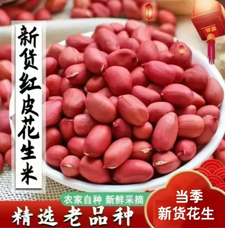 2025年新鲜东北特产四粒红花生米农家自种去壳花生新货花生豆零食