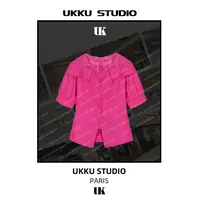 白白【UKKUSTUDIO】小众气质休闲修身设计师百搭洋气女款T恤613770
