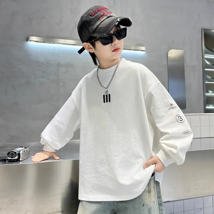 男童长袖t恤春秋款2025新款儿童秋装薄款上衣打底衫中大童秋季潮T