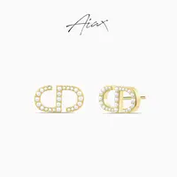 AIAX 镀K金 百搭简约轻奢设计优雅经典气质设计感法式耳环TSL1393