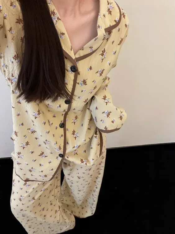 【高级感碎花】国风复古休闲长袖睡衣女士套装秋季新款可外穿家居服