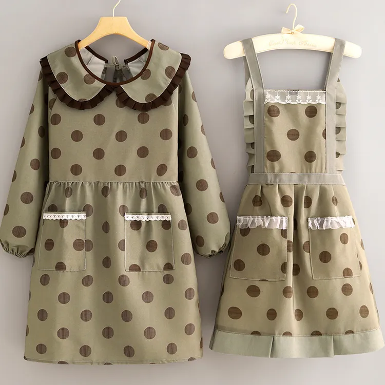 新款帆布围裙家用厨房成人护衣防污耐脏外穿工作服洋气干活罩衣女