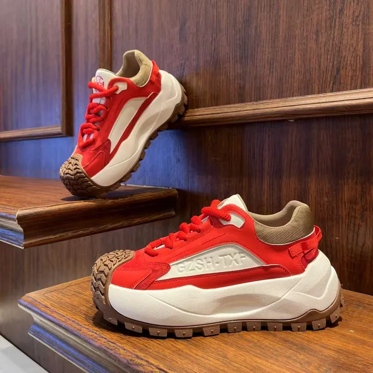 男鞋2025厚底时尚秋季拼色增高个性休闲鞋潮流低帮老爹鞋男生鞋子