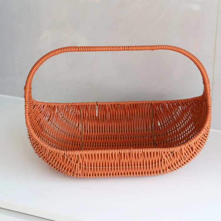 船形花篮水果花篮礼品篮鸡蛋花篮节日编织花篮花店水果店野餐篮