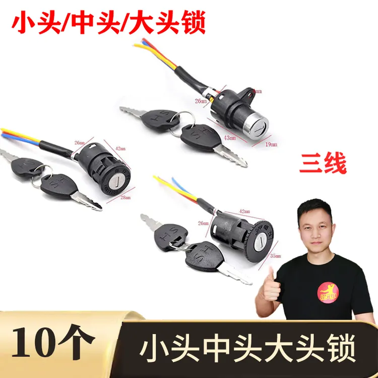 10个 电动车小头锁/中头锁/大头锁电动车AB锁电动车单锁
