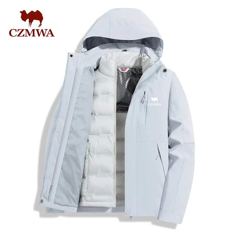 骆驼骑师冲锋衣羽绒服男女款冬季三合一拆卸羽绒内胆加厚情侣外套