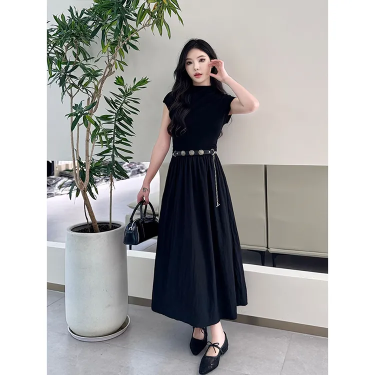 拉夏贝尔无袖后妈裙女早秋季2025年新款小香风轻奢高级感背心裙子