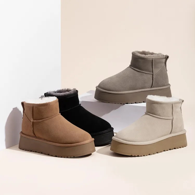8厘米【Mini内增高】爆款桑坡雪地靴2025新款女款厚底羊皮一体冬季