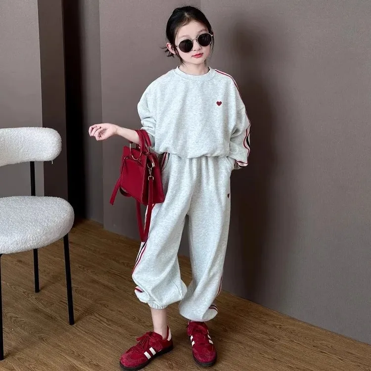 女童春装2025新款套装洋气儿童春秋季时髦运夏季12岁女童运动套装