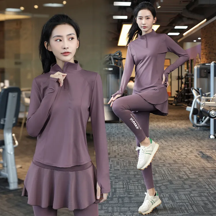 【速干】春季晨跑健身户外跑步运动套装带手机口袋女显瘦瑜伽服1233商品图