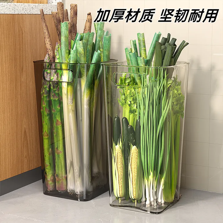 厨房收纳篮葱姜蒜收纳盒透明大葱收纳筐亚克力大葱收纳桶神器