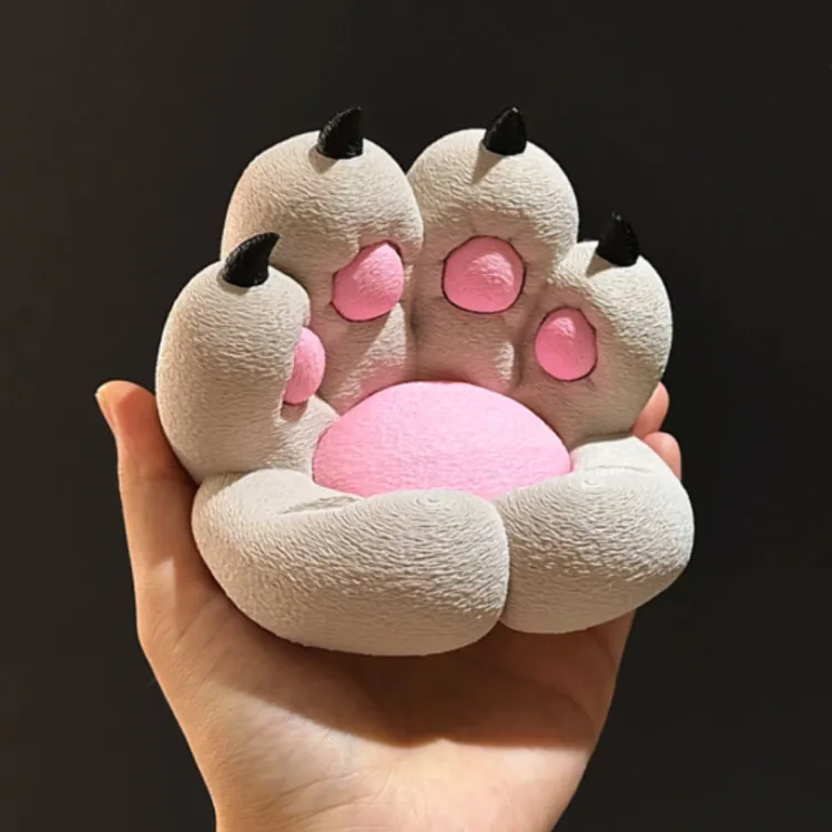 MOMO可爱猫爪手机支架3D打印桌面创意支撑架摆件高颜值解压工艺品