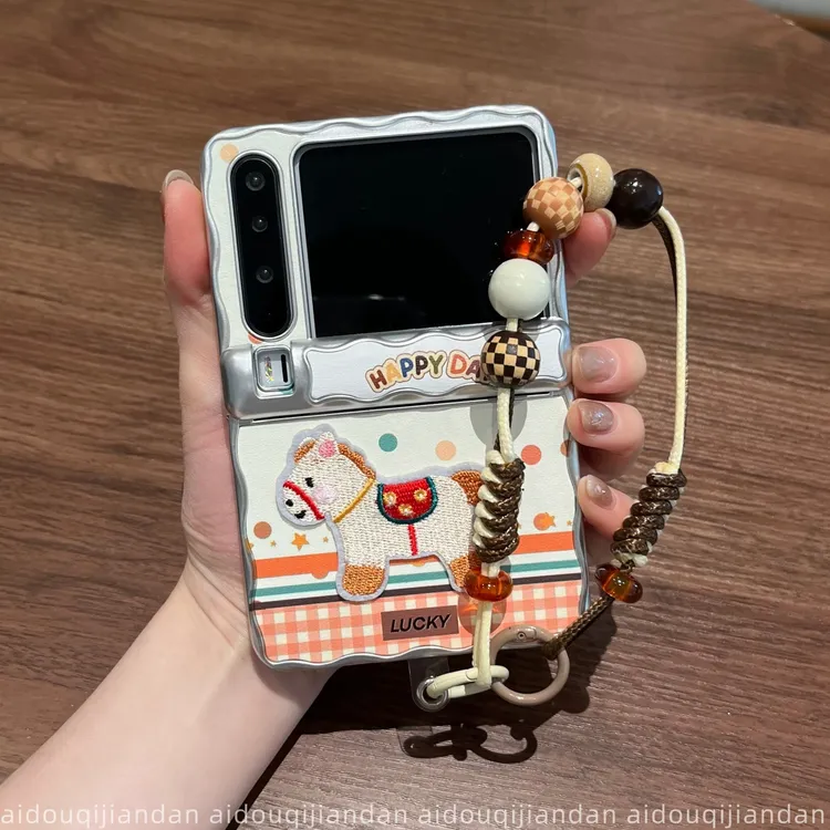 适用华为purax典藏版手机壳折叠屏韩系ins波点拼接格纹小马保护套