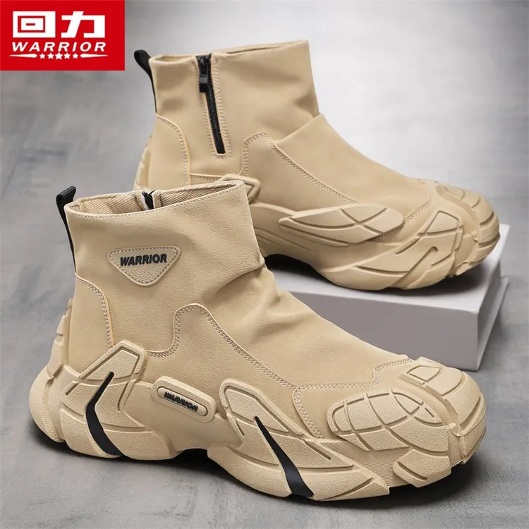 回力男鞋冬季新款英伦风工装马丁靴运动休闲高帮切尔西男士短靴子