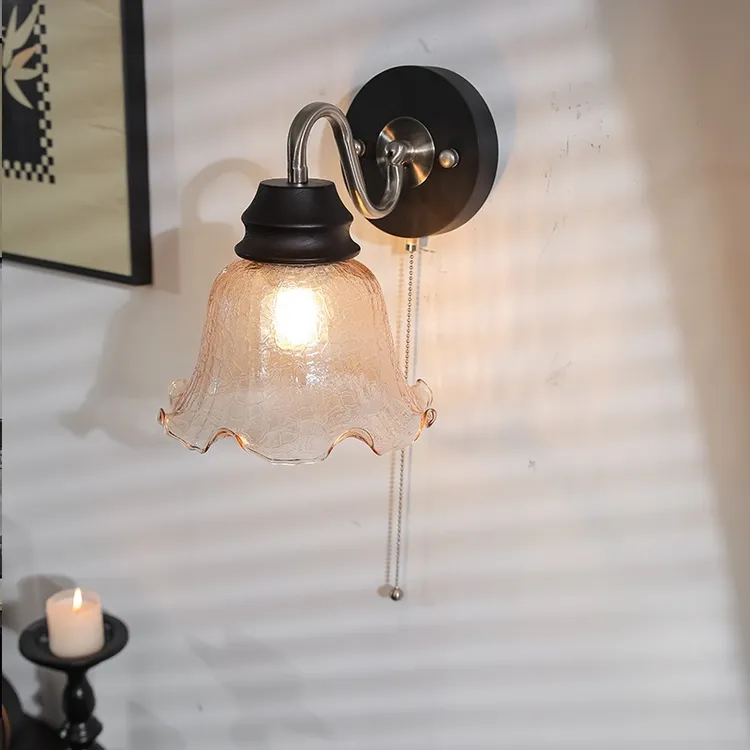 卧室床头壁灯中古法式复古客厅背景墙灯具美式设计师走廊灯过道灯