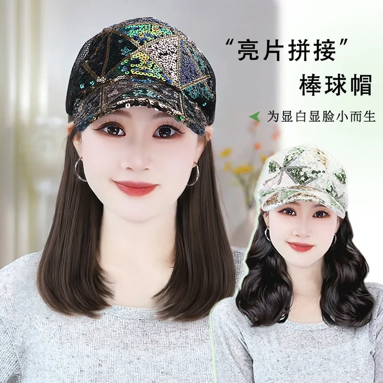 【春夏款】帽子假发一体镂空款百搭潮流鸭舌帽短内扣夏季薄款减龄