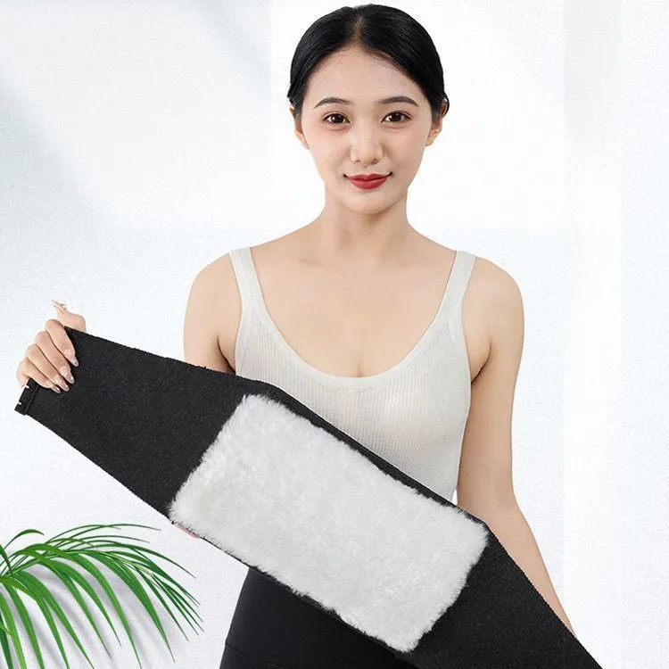 羊毛挂钩护腰带保暖加绒肚围冬季腰部男女加厚羊绒护胃腰间盘加宽