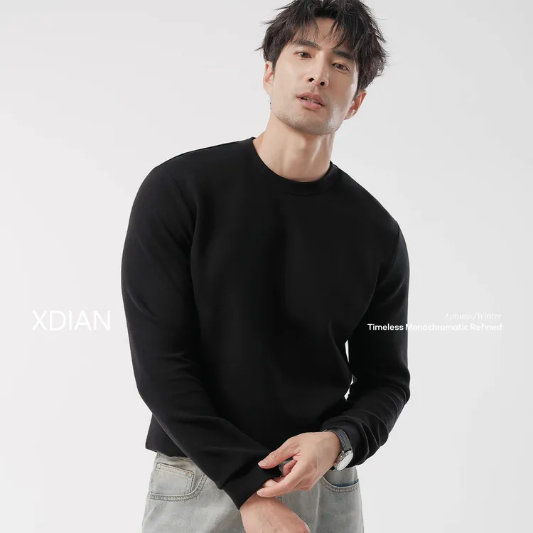 XDIAN/续点长袖t恤男士可机洗打底内搭蓄热保暖上衣秋冬