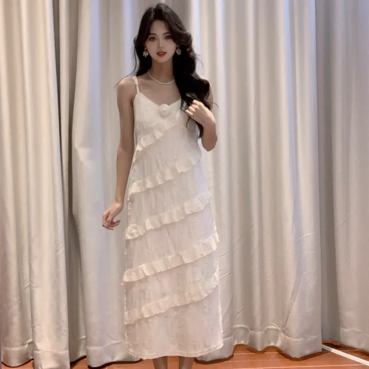 【商场同款新品】IEF/爱依服2025春季新款性感度假吊带长裙欧若风