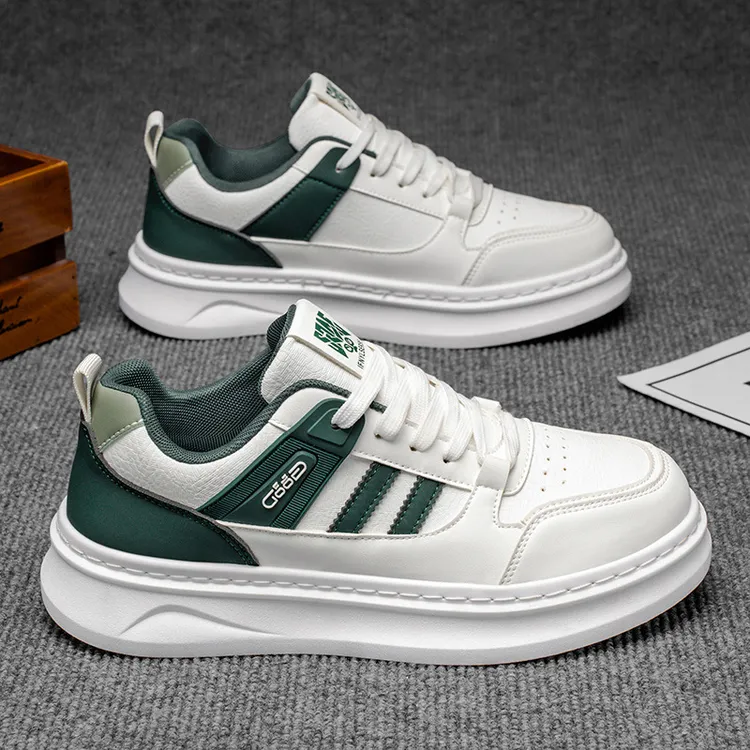 2025新款秋季男士运动休闲潮鞋透气百搭低帮鞋厚底板鞋