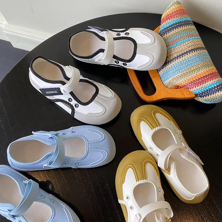 魔术贴浅口单鞋2025新款夏季复古配裙子玛丽珍鞋休闲包头运动凉鞋