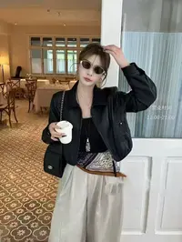 【梦雪严选】2025秋季新款翻领软皮小短款洋气皮衣外套女