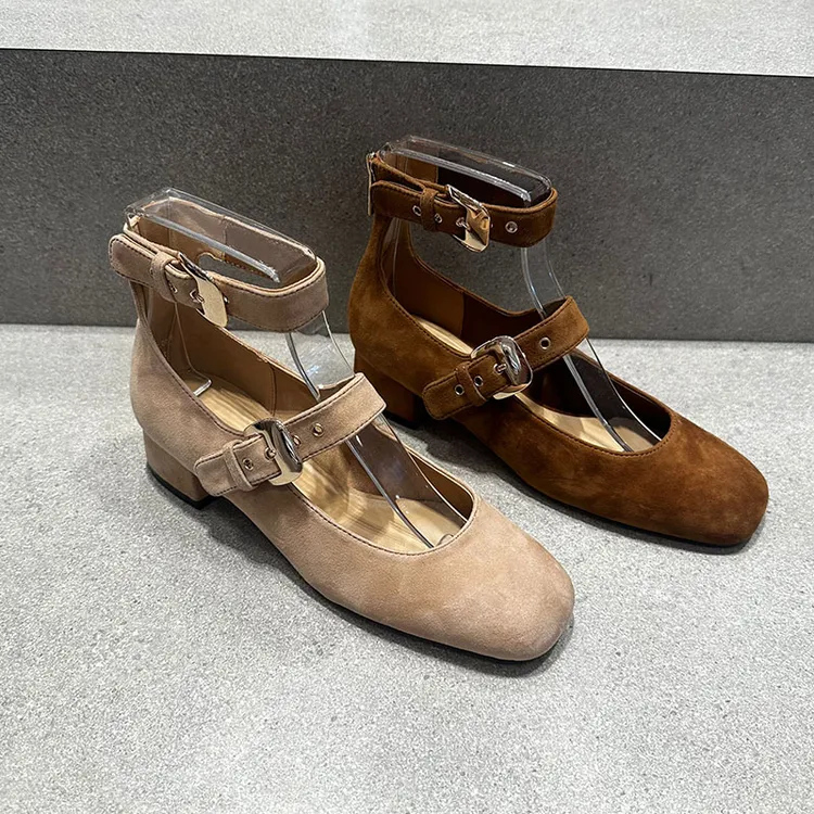 CHELTS&KALTH女鞋2025秋季新款61720061粗跟单鞋金属扣饰玛丽珍鞋