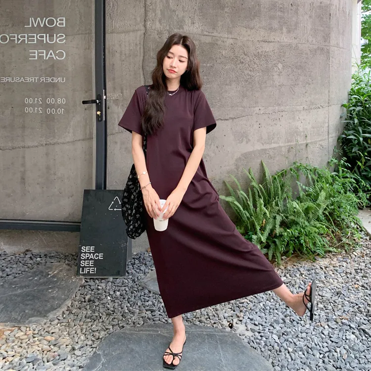 松弛感穿搭T恤裙2025夏季新款小众韩系ins风慵懒风时尚显瘦连衣裙