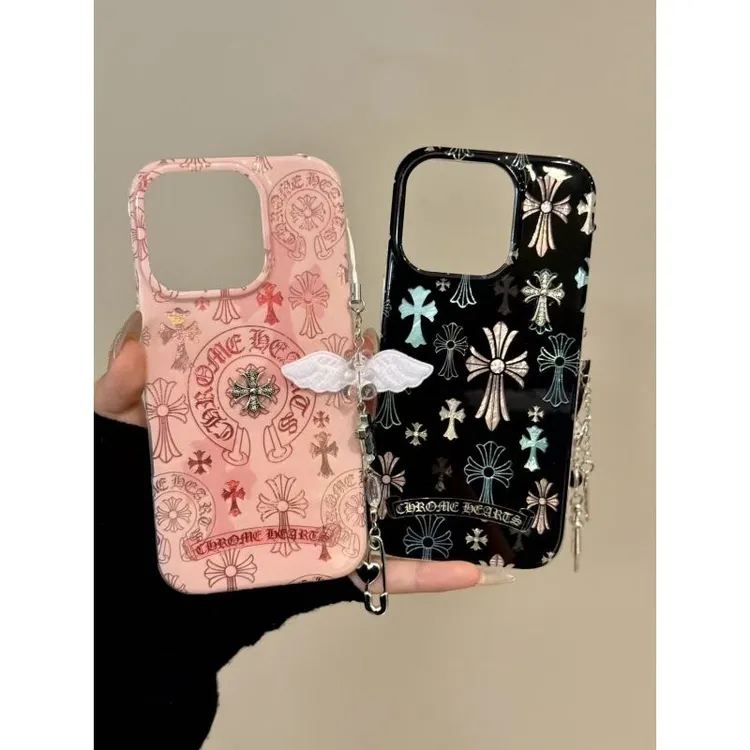 高级感ins复古点钻十字架适用iphone17promax苹果15p手机保护壳14