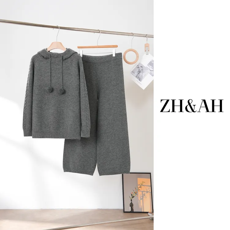 ZH&AH【奶球】冬季新款时尚气质百搭设计师款孕期舒适通勤套装裤
