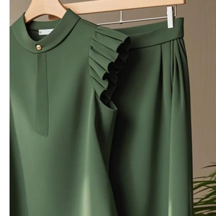 夏装时尚网红显瘦今年流行漂亮女神范又a又飒高级感飞飞袖套装女