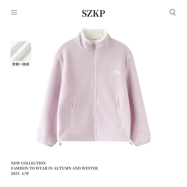 SZKP冬季新款女童装保暖上衣中大童休闲儿童加绒外套BGYD557415