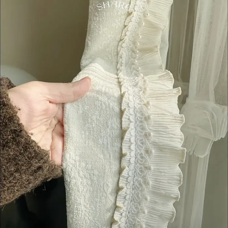 简约客厅窗纱法式浮雕提花遮光卧室窗帘