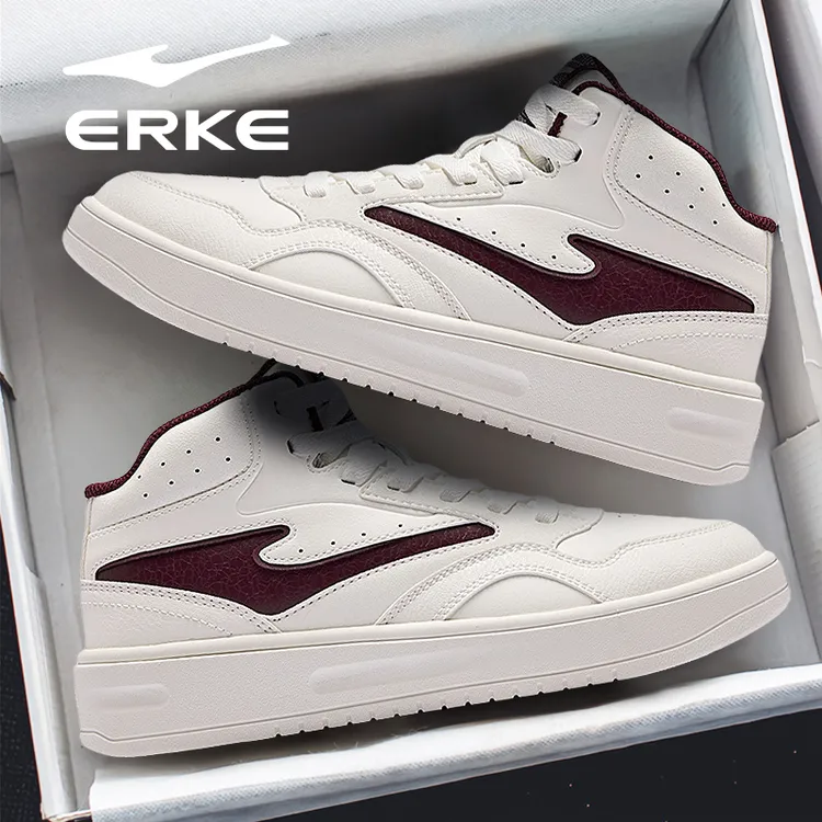 融雪鸿星尔克板鞋男鞋冬季新款厚底鞋子学生休闲鞋高帮运动鞋正品