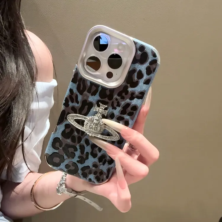 雅天立ins风牛仔豹纹西太后适用苹果17手机壳16华为vivoppo小米15