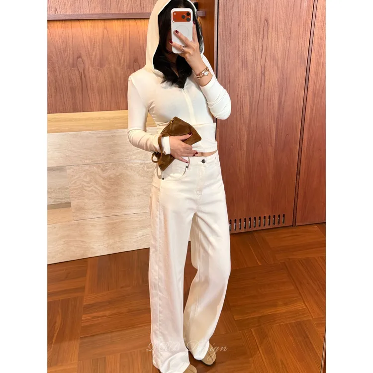 RRB Design加厚自发热德绒锁温复古洗水休闲百搭直筒微弯刀牛仔裤