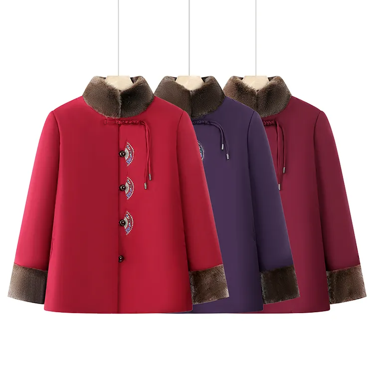 中老年女装奶奶冬季加绒棉服老太太外套棉袄妈妈2025新款棉衣外套