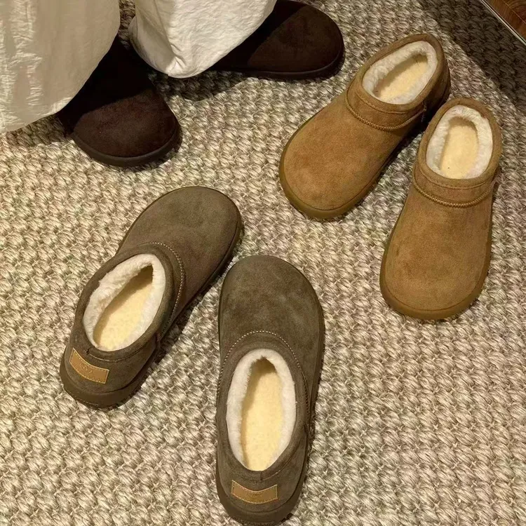 复古勃肯鞋女2025冬款百搭 加绒加厚软底 一脚蹬保暖冬季外穿棉靴