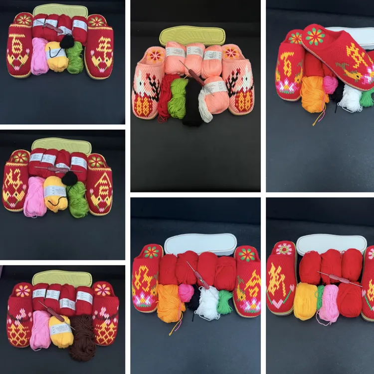 《材料包一套》需要自己钩，有钩针、图纸毛线鞋底没有视频教程