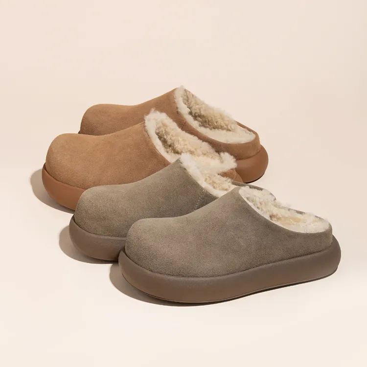 【雪婷专属】【厚底小土豆防水】半拖/全包桑坡真皮毛一体超轻防滑雪地靴