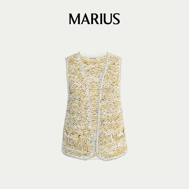 MARIUS"小美满"春季通勤风单排扣马夹马甲时尚小香风