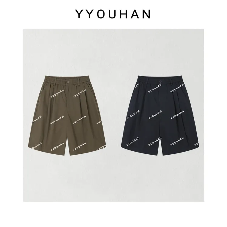 YYOUHAN 【回归主义】捏褶松紧腰百搭中裤纸片休闲裤 2506C3288