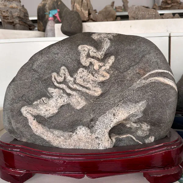 泰山石雪浪石玄关办公桌纳福摆件