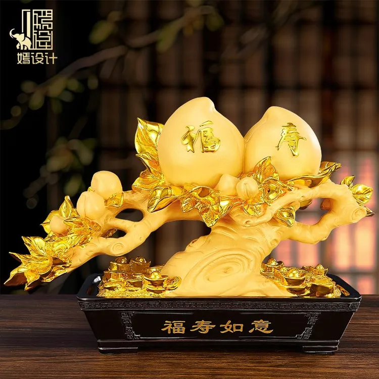 嫣设计寿桃摆件送长辈爷爷奶奶生日礼物装饰品送老人祝寿礼物
