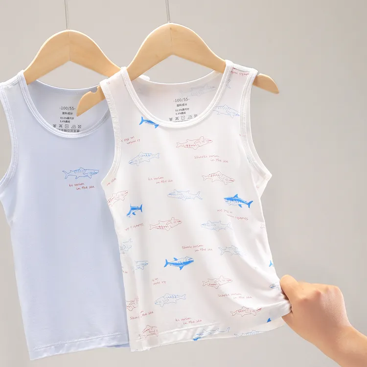 儿童背心夏季薄款男童莫代尔宝宝男孩男宝内穿大童夏天外穿 8117