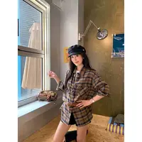 复古格子宽松慵懒风外搭长袖衬衫女秋2025新款休闲上衣韩版INS风
