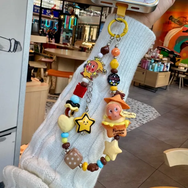 爆款ins风可爱卡通星星公仔手机链挂绳包包钥匙扣挂件防丢